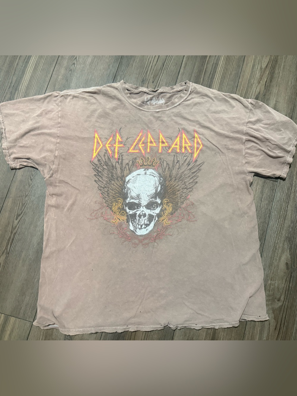 Def Leppard Distressed Band Tee Unisex XL Skull Graphic Rock T Shirt Bravado
